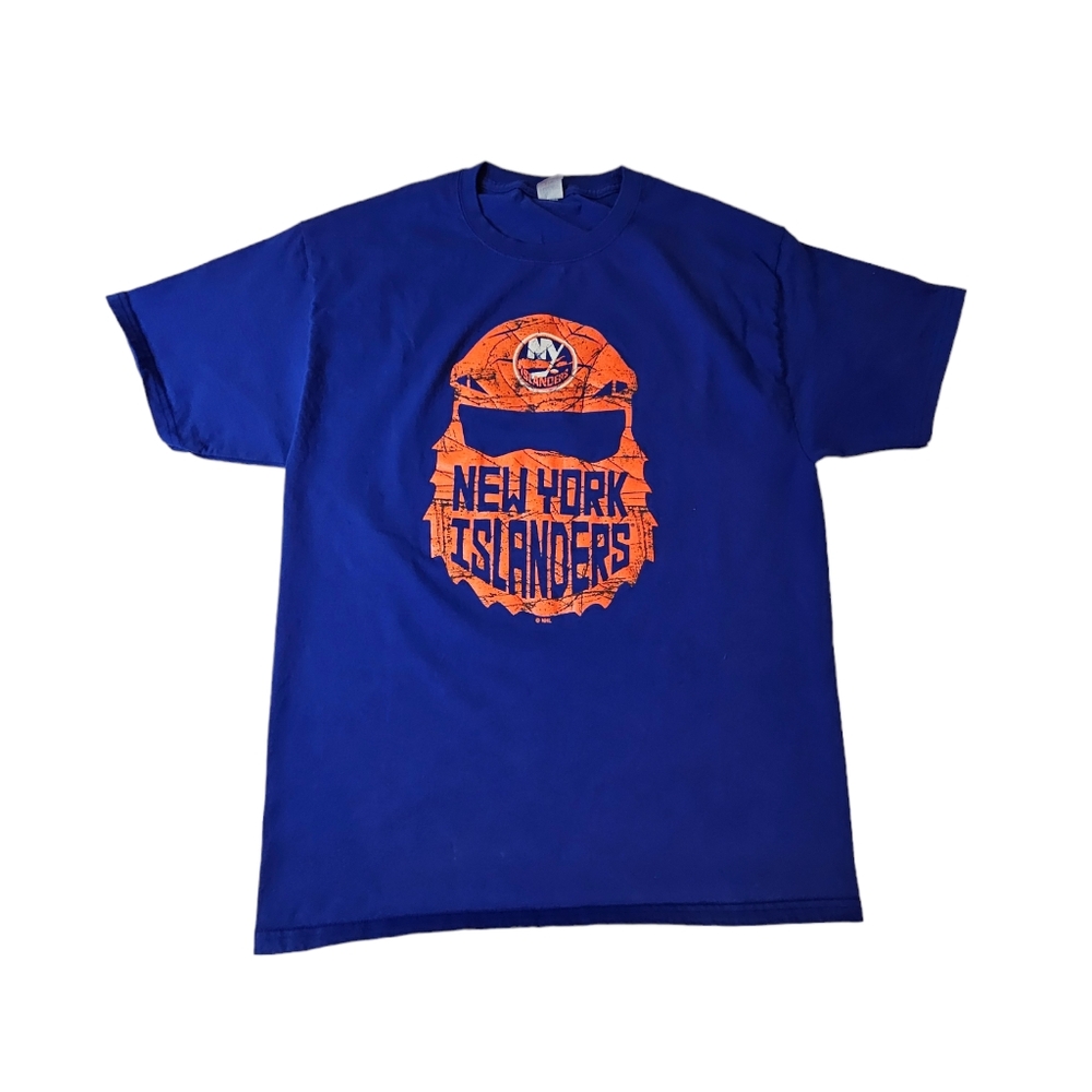 New York Islanders By Hanes NHL Hockey Blue T-Shirt Tee Men's Size Large
